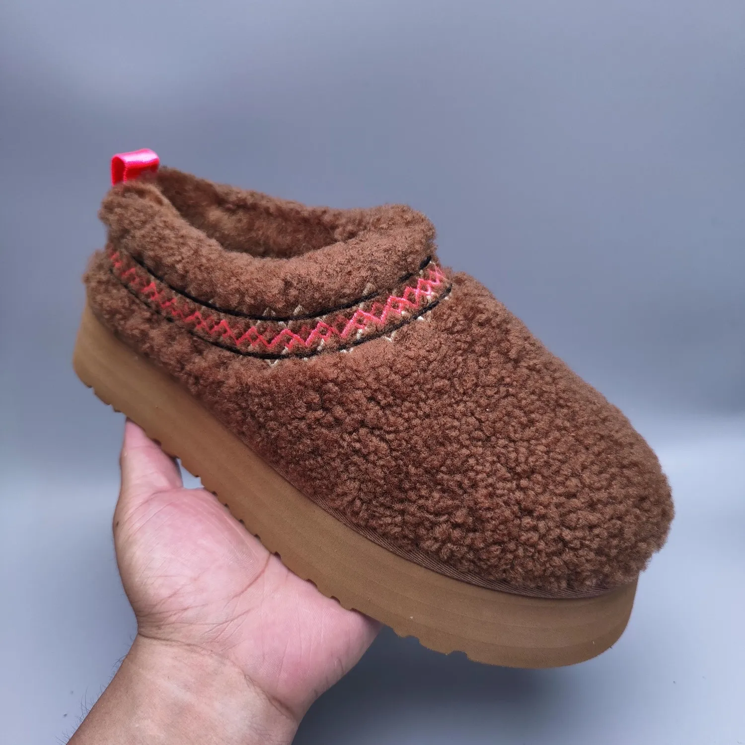💰520 UGG sheepskin all-in-one snow boots 3976 Thick-soled ethnic style teddy roll women’s style Color: Teddy Brown White Black Size: 35-41